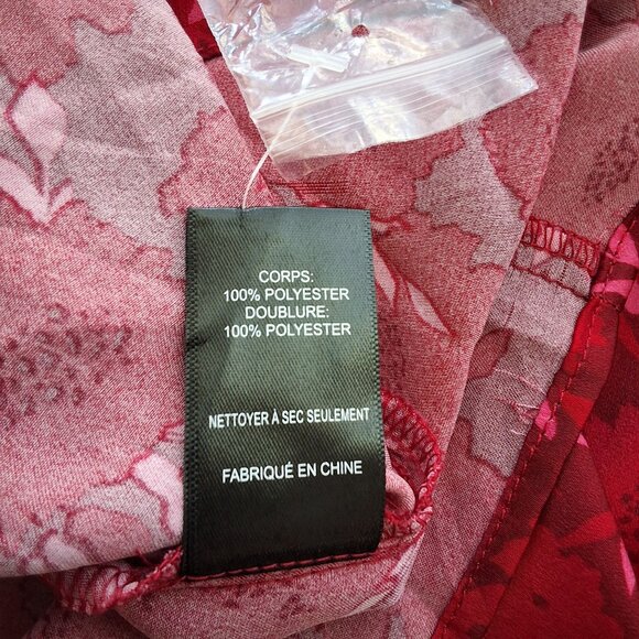 ASTR The Label Red Floral Mock Neck Cowl Drape Top Women's M Baddie EMO - Picture 8 of 9